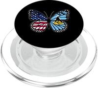 USA and St Lucia Mix Butterfly Roots St Lucian American PopSockets PopGrip for MagSafe
