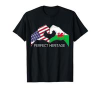 USA and Wales Welsh American Perfect Heritage Heart T-Shirt
