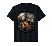 Usa Animals Bald Eagle,Grizzly Bear, Wolf Wilderness T-Shirt