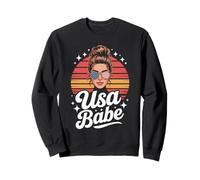 Usa Babe Retro Sunglasses Stars Stripes Sweatshirt