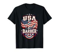 USA Barber Crew Patriotic Flag T-Shirt