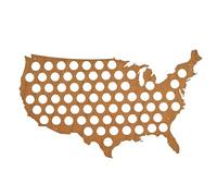 USA Beer Cap Map Cherry - Glossy Wood Bottle Cap Holder - Skyline Workshop - Made in the USA! - Great Father's Day Gift!