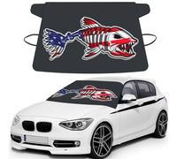 Usa Bone Fish Print Automotive Windshield Frost Cover Protector For Winter Use, Ice Snow Protector Covers For Car
