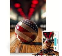USA Bowling Ball Jigsaw Puzzles 1000 Mental Focus Game Precision Cut Smooth Edges Meaningful Connection Building Game (38x26cm)