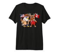 USA Canada Flag American Canadian Roots American Canadian Premium T-Shirt