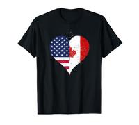 USA Canada Flag Canadians Expats Proud Canadian American Fan Value Graphic T-Shirt
