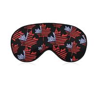 USA Canada Maple Flag Sleeping Eye Mask Eye Shade with Adjustable Strap Blindfold for Airplane Travel