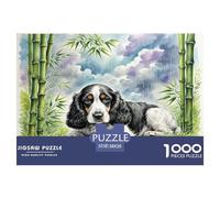USA Cocker Spaniel 1000 Piece Jigsaw Puzzles Fun Challenging Modern Pet Dog Educational Game for The Whole Gifts For Children And Adults Aged 14 And Over 38x26cm/1000pcs