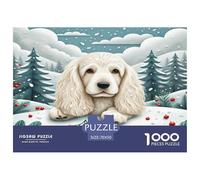 USA Cocker Spaniel 1000 Piece Jigsaw Puzzles Fun Challenging Modern Pet Dog Educational Game Perfect for Relaxation for Adults And Kids Age 70x50cm/1000pcs