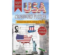 USA Crossword Puzzles: Crossword with Easy to Read Print about the USA and Other Related Items | 6x9 inches, 120 pages | 50+ Puzzles... Gifts for Vacations, Holidays and Free Times