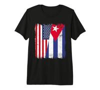 USA Cuba Half Flag American Cuban Heritage Premium T-Shirt