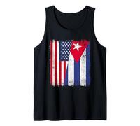 USA Cuba Half Flag American Cuban Heritage Tank Top