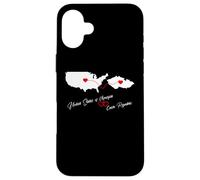 USA & Czech Republic love for 2 countries hearts connection Case for iPhone 16 Plus