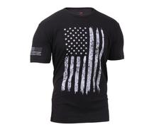 USA Distressed US Flag Athletic Shirt Fit T-Shirt Flag Black