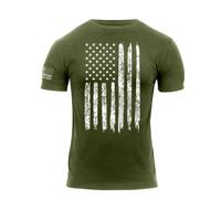 Usa Distressed Us Flag Athletic Shirt Fit T-Shirt Flag Olive Drab