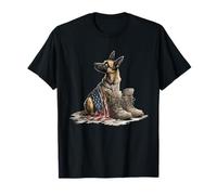 USA Dog with Patriotic Equipment Costume for America Lovers T-Shirt