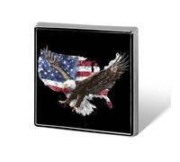 USA Ea-gles Flag Square Badge Funny Button Pins Brooch