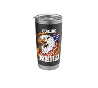 USA Eagle Curling Nerd Curling Stainless Steel Insulated Tumbler