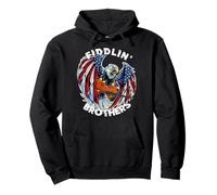 USA Eagle Fiddlin Brothers Violin Music Rock Patriot Flight Pullover Hoodie