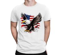 USA Eagle Flag America Patriotic July 4th Mens Womens T-Shirts Tee Top #DNE White 2XL
