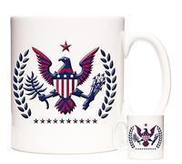 USA Eagle Seal Gift Mug. United States of America Coffee Mug/Tea Cup. Stars and Stripes Flag Design Gift Coffee Mug/Tea Cup Dishwasher and Microwave Safe.