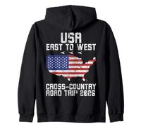 USA East to West Road Trip 2026 Adventure Zip Hoodie