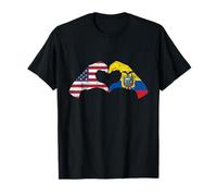 USA Ecuador Hand Flag Heart Ecuadorian Americans Love T-Shirt
