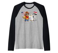 USA Egypt Flag Proud Egyptian American Roots Raglan Baseball Tee