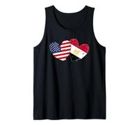 USA Egypt Heart Flags American Egyptian Love Pride Tank Top
