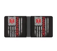 USA EMT Star of Life EMS Paramedic Flag Novelty Billfold Wallet Funny Wallets Bill Coin Card Holder Funny Pouch Purse for Men Women