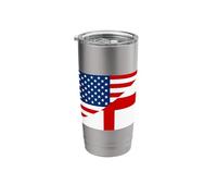 USA England Flag Stainless Steel Insulated Tumbler
