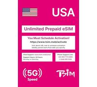 USA eSIM 7 Days | Call Home for Free | USA Network with Unlimited High Speed Data | Unlimited Local Calls and SMS to UK and USA (including Hawaii). Receive eSIM Same Day by Email and Start Using