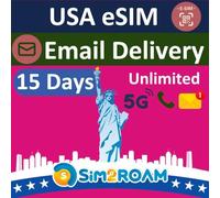 USA eSIM, compatible with T-Mobile Network | 15 Days Unlimited 5G Data in USA (incl. Hawaii) | 5GB Data in Canada & Mexico | Unlimited Calls & Texts | USA Native eSIM | Instant Email Delivery