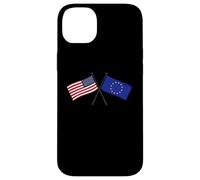 USA EU Crossed Flags American European Union Friendship Case for iPhone 14 Plus
