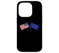 USA EU Crossed Flags American European Union Friendship Case for iPhone 14 Pro