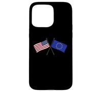 USA EU Crossed Flags American European Union Friendship Case for iPhone 15 Pro Max