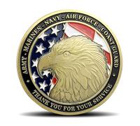 USA Family Military Appreciation Challenge Coin - Thank You for Your Service Ideal Gift for All Branches of The Military