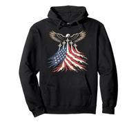 USA Fighter Jet American Flag Patriotic Eagle 4th of July Pullover Hoodie