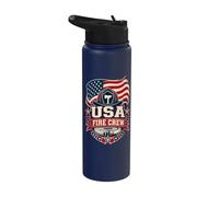 USA Fire Crew American Flag Stainless Steel Insulated Water Bottle