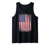 USA Flag 4th July American Red White Blue Star Stripes 4 Day Tank Top
