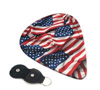 Usa Flag 6 Pack Guitar Picks With Holder, Personalized Guitar Plectrums Non-Slip Portable Ukulele Bass Picks 0.71mm For Acoustic Guitar Lovers Gifts
