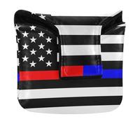 USA Flag American Honoring Firefighter Mallet Putter Head Cover with Magnetic Closure Golf Putter Headcover for Men and Women PU Leather