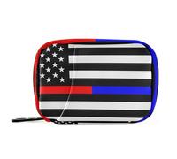 USA Flag American Honoring Firefighter Medication Bags with Detachable Compartments Attachable Travel Medicine Organizer