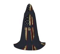 Usa Flag American Spartan Hooded Cape For Teenagers, Unisex Cloak Robe Hooded Halloween Costume Satin Witches Vampire Cloak Fancy Dress Up Children