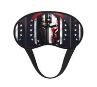 USA Flag American Spartan Print Blackout Sleep Mask, with Adjustable Strap for Travel, Night Work, Nap, Office