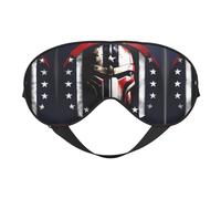 USA Flag American Spartan Print Soft Eye Mask for Women Men Comfortable with Adjustable Strap for Travel Yoga Nap Shift Work