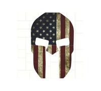 USA Flag American Spartan Printed Square Jigsaw Puzzle 16x16 CM, Puzzle Challenging Game for Adults Gifts, Family Fun Decorative Wall Decor