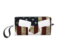USA Flag American Spartan Printed Travel Makeup Bag Portable Cosmetic Bag Makeup Case Toiletry Handbag Organiser for Women