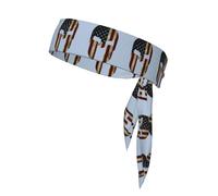 Usa Flag American Spartan Printing One-Pack Tie Headbands Moisture Wicking Athletic Sports Head Band For Men And Women