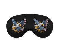 USA Flag and Ea-gles Beer Sleep Mask Breathable Eye Masks